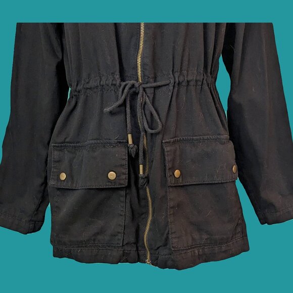 Old Navy Anorak Utility Black Jacket Size 1X Preowned - Picture 4 of 4